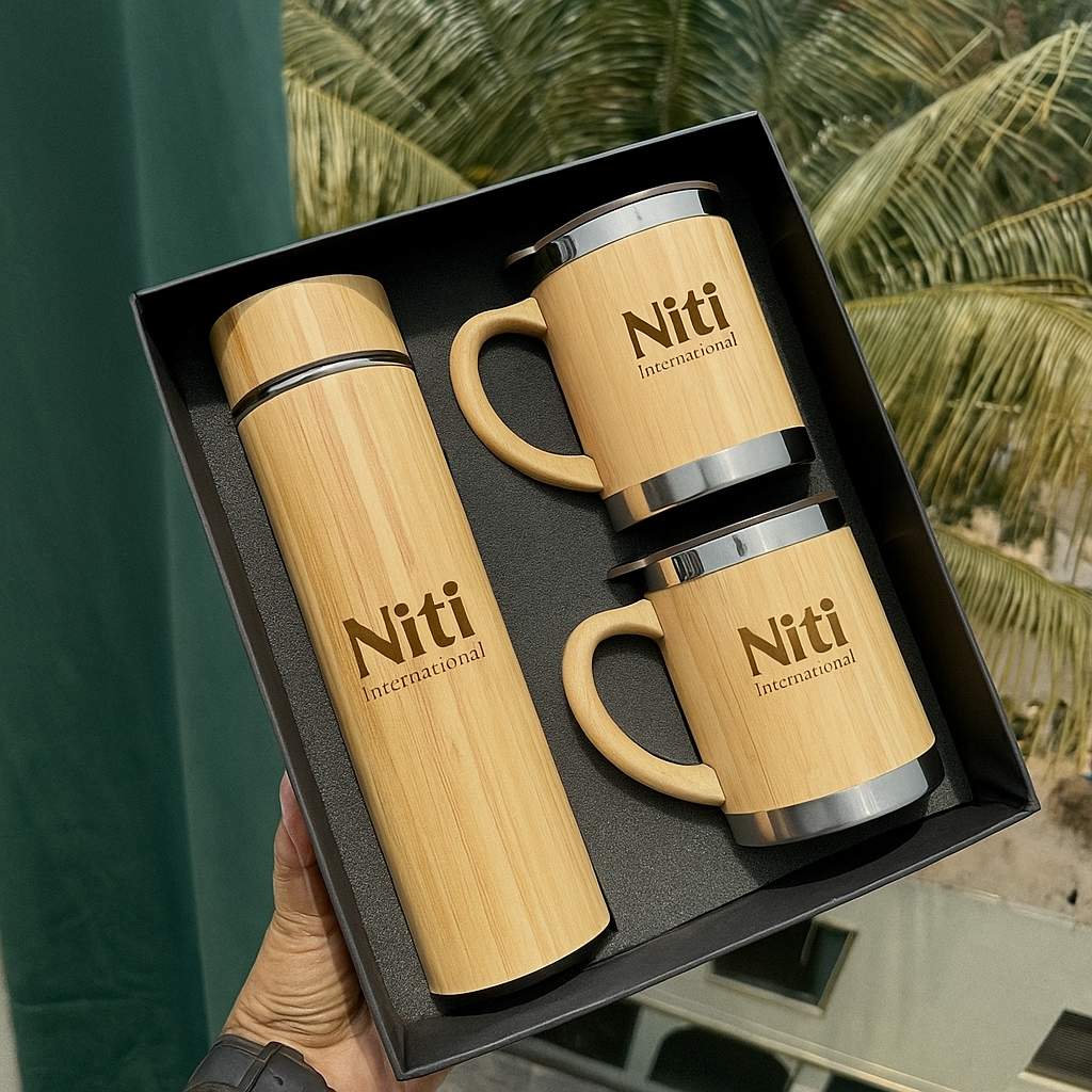 Bamboo Bottle with mug set