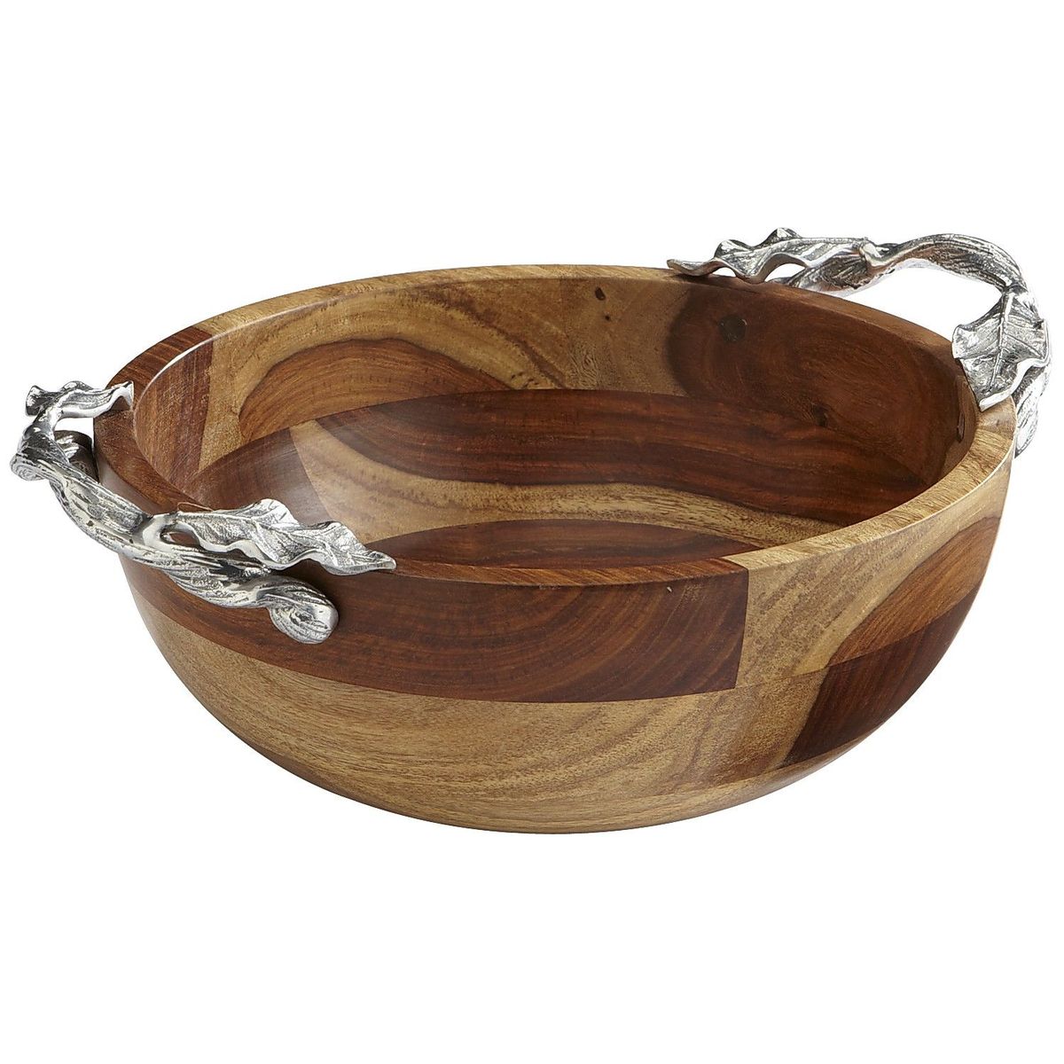 Wooden bowl with metal handle, Size:-10″/ 4″