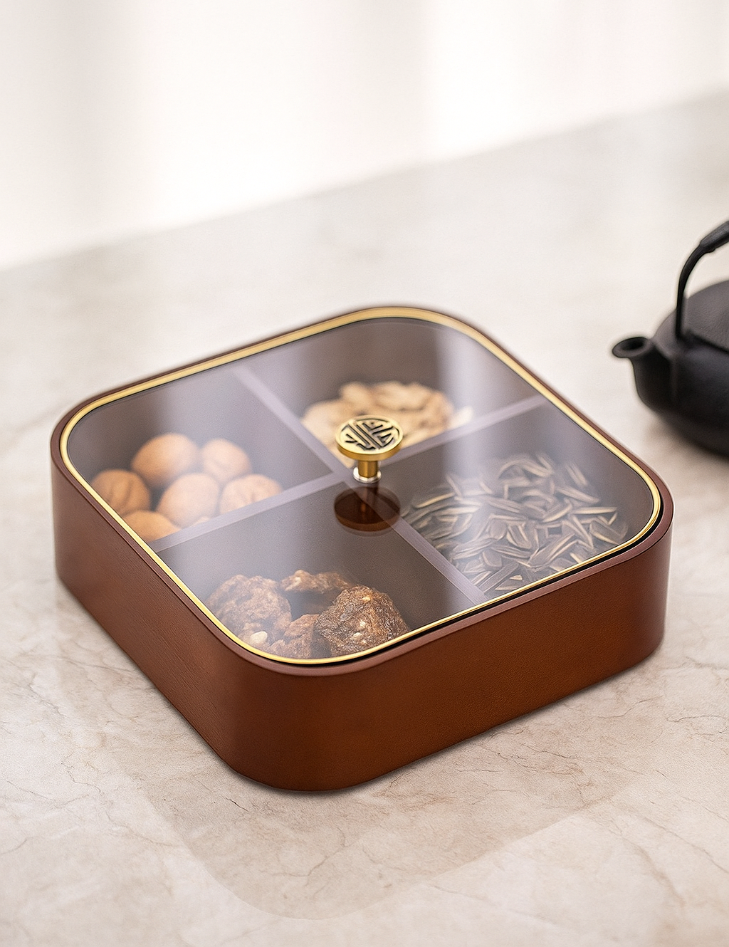 Wooden Box with acrylic lid, Size:-8″/ 8″