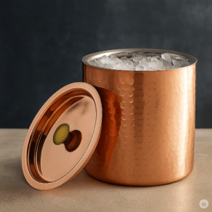 Brass Ice Bucket with cooper finish, size:-7"/ 5"