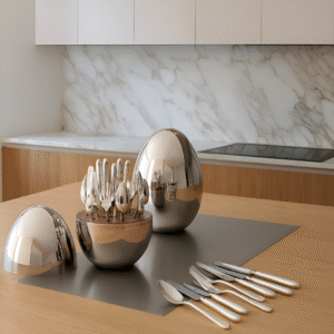 Brass Cutlery holder, size:- 15"